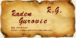 Raden Gurović vizit kartica